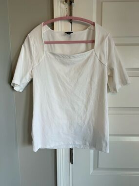 Ann Taylor Classic White Square-Neck Women's Top